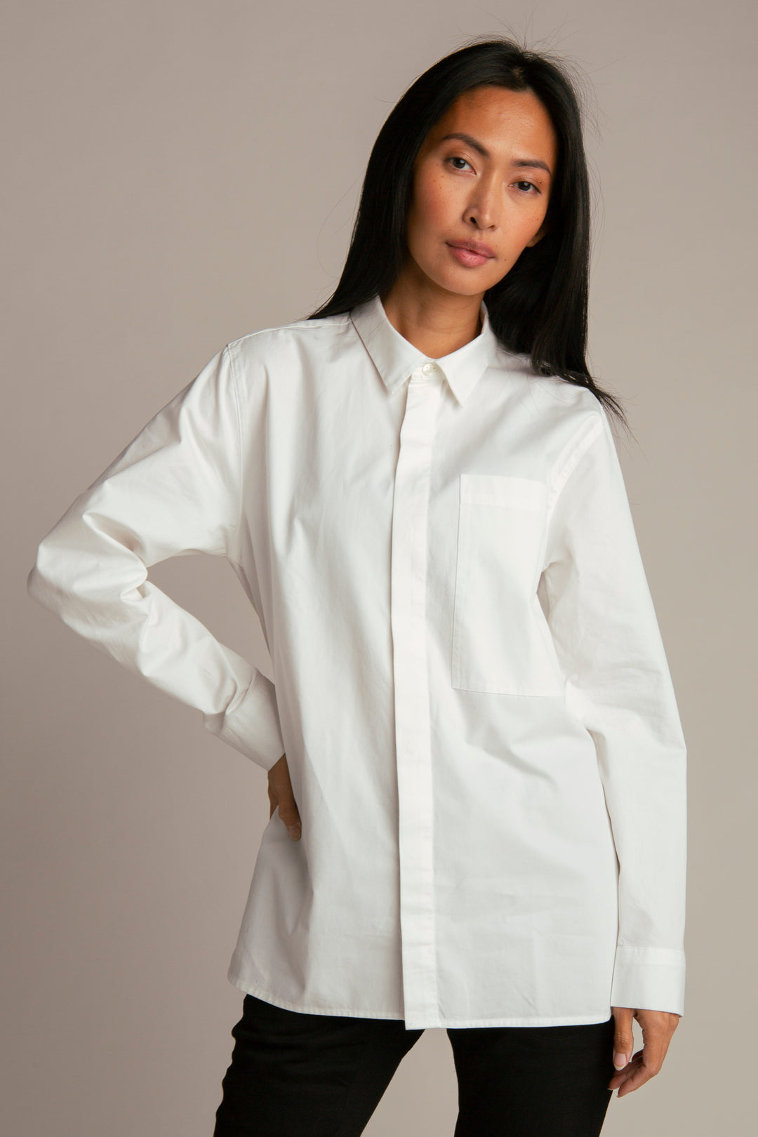 Regular fit shirt for women White
