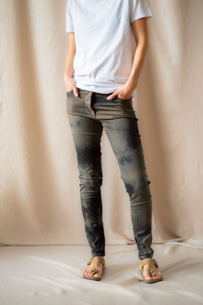 Skinny jeans | Green/blue tie-dye