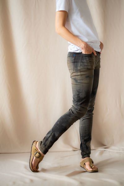 Skinny Jeans | Grün, Blau tie-dye