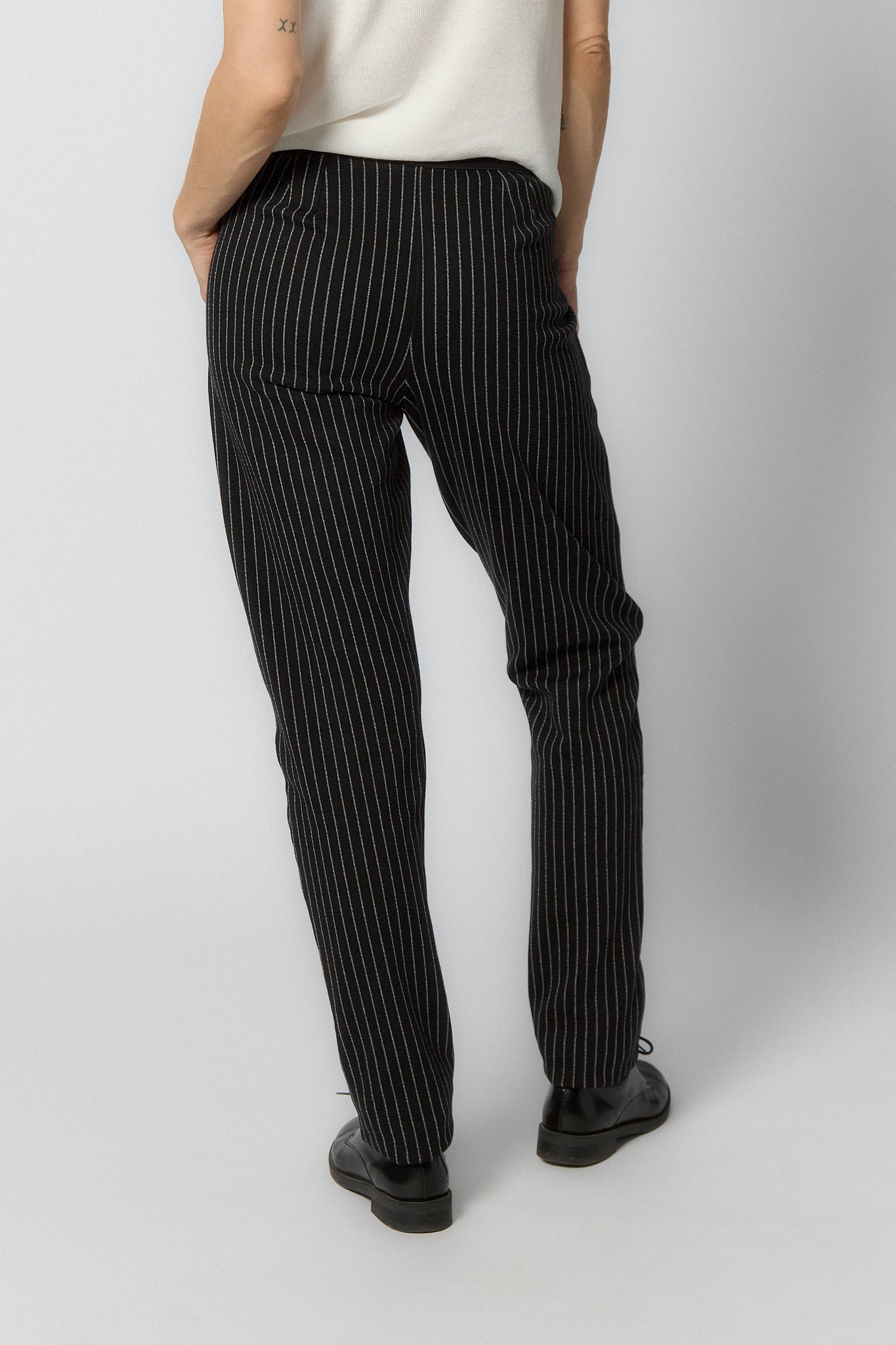 Straight Trousers for Women | Black-White