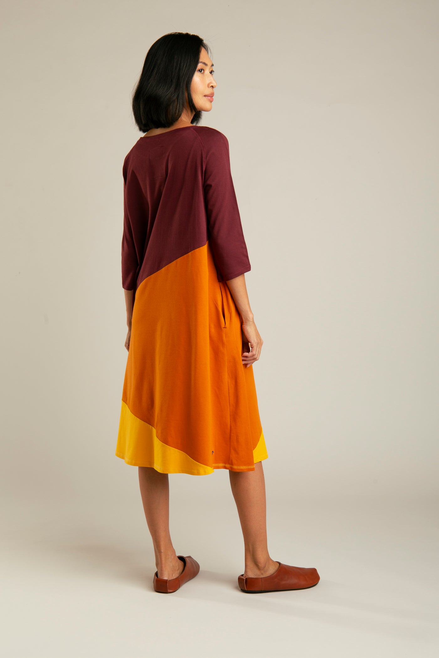 A-Linien-Hemdkleid | Lila, orange, gelb