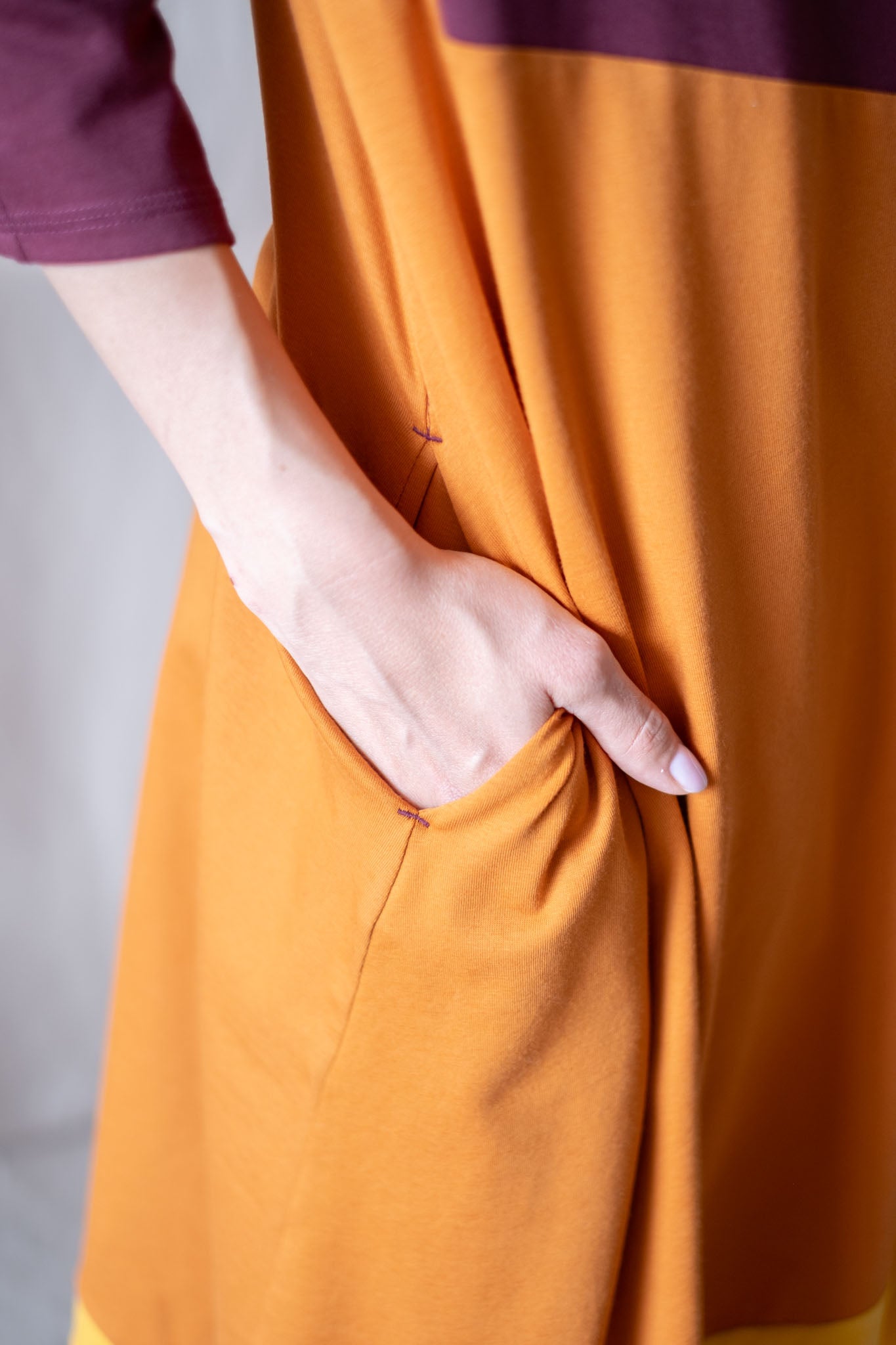 A-Linien-Hemdkleid | Lila, orange, gelb