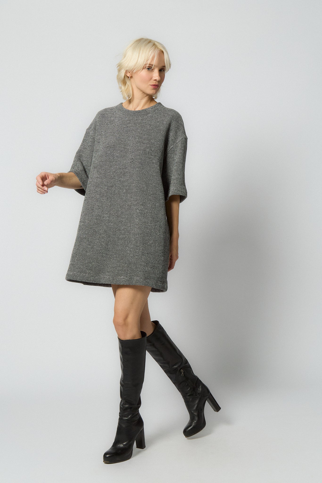 Oversized Tunic for Women | Black-white