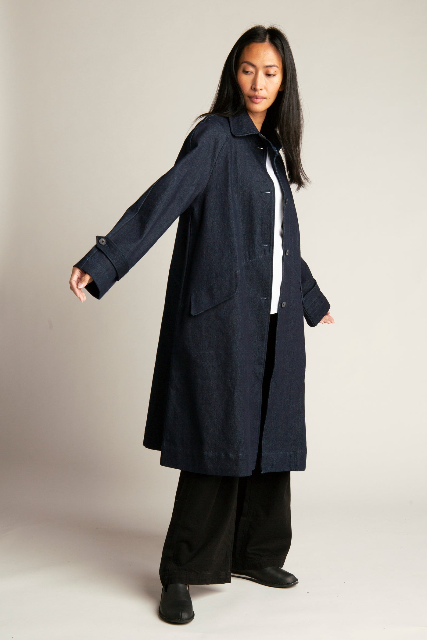 Women's Denim Coat | Dark blue