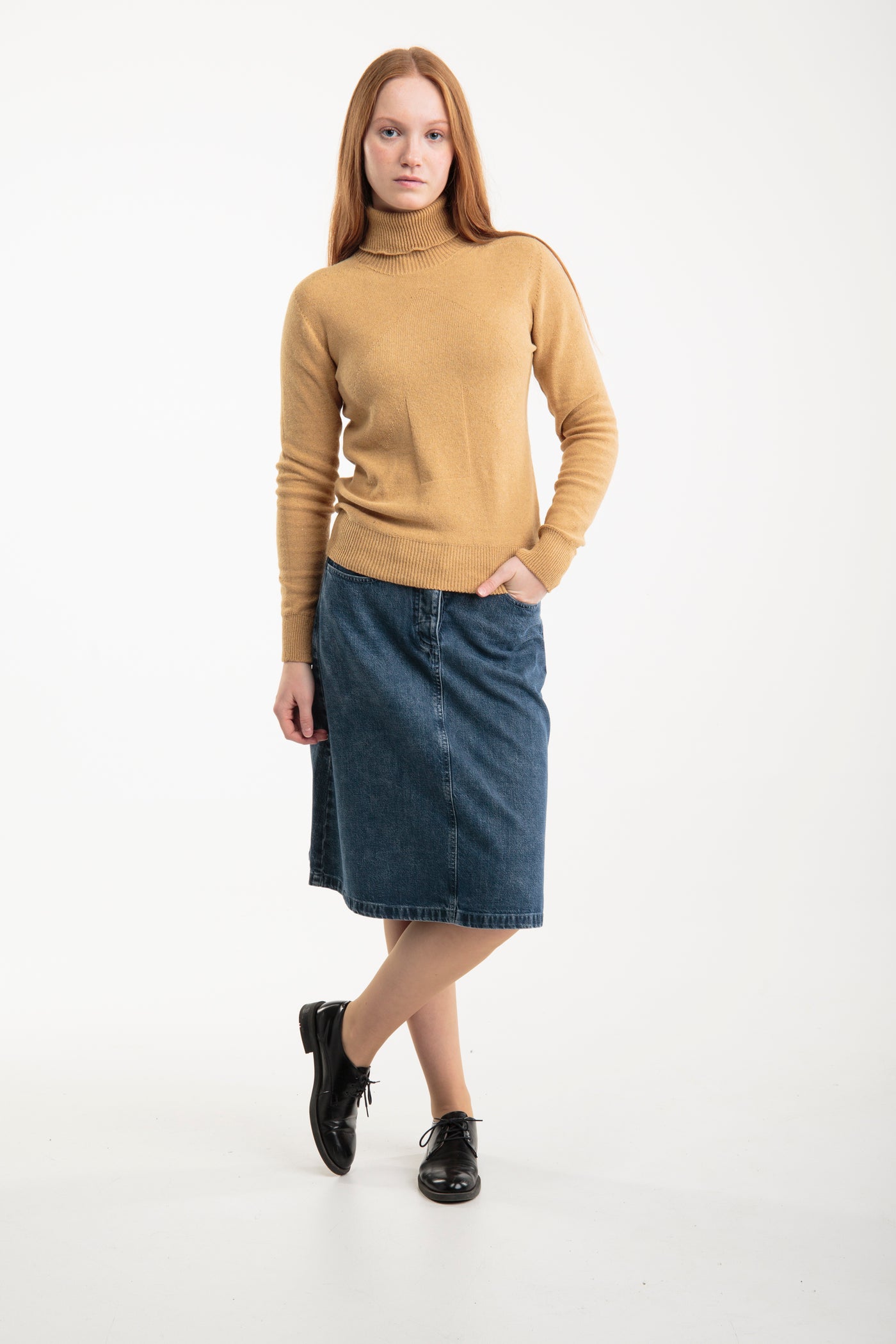 Nahtlose Rollkragenpullover für Damen | Gelb