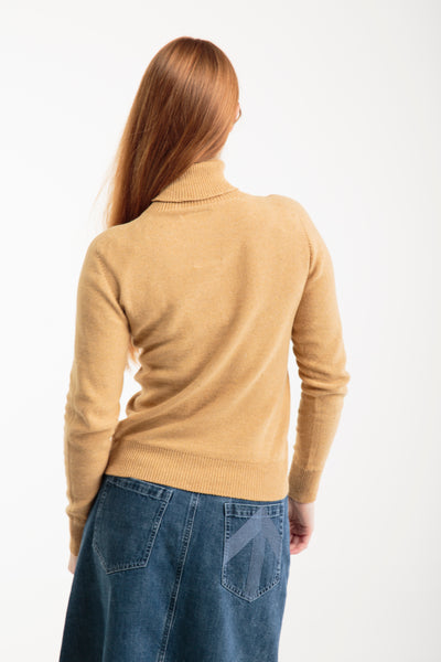 Nahtlose Rollkragenpullover für Damen | Gelb