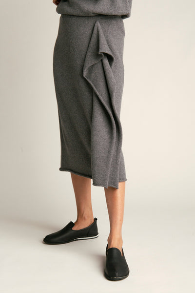 Seamless skirt from recycled wool | Grey