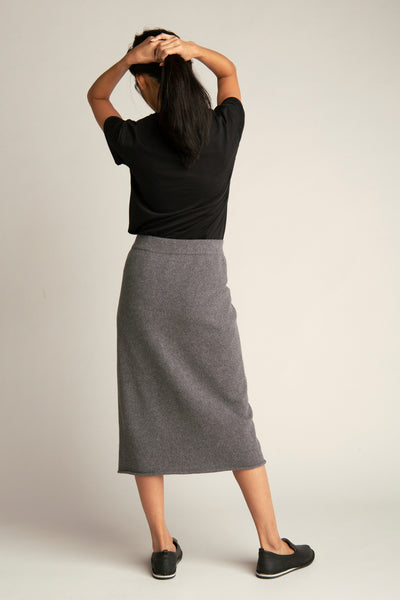 Seamless skirt from recycled wool | Grey