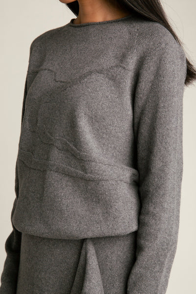 Seamless sweater from recycled wool | Grey