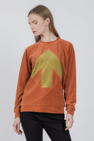 Sweatshirt for women | Orange, green - Reet Aus