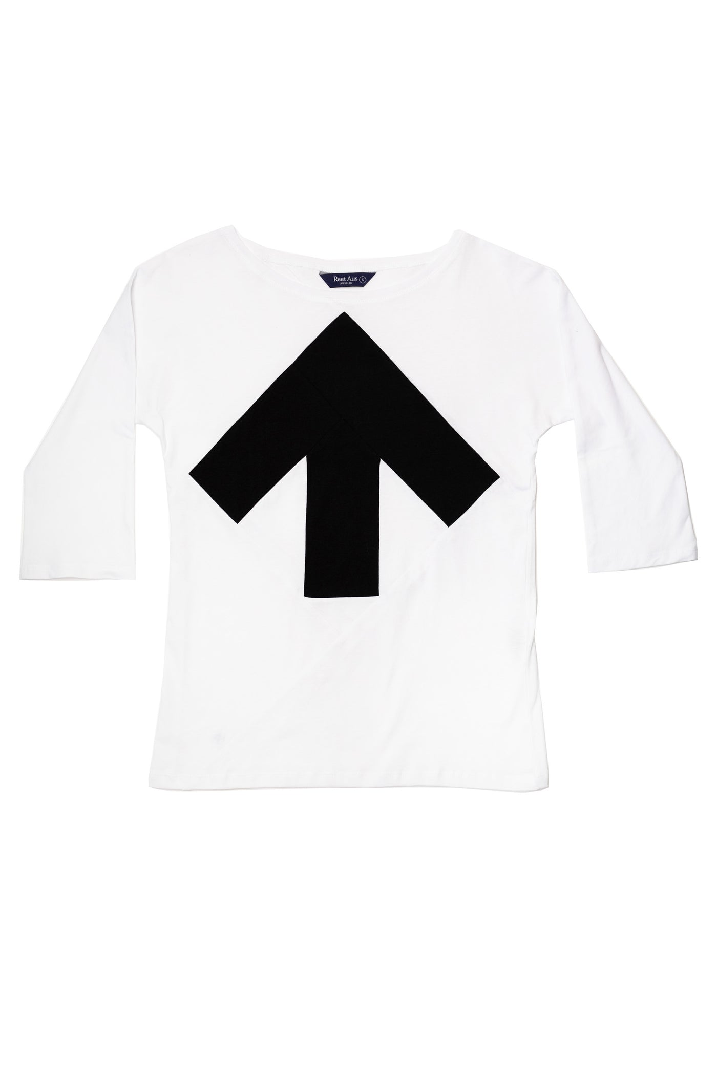 Up-shirt for women, 3/4 sleeves | White, black - Reet Aus