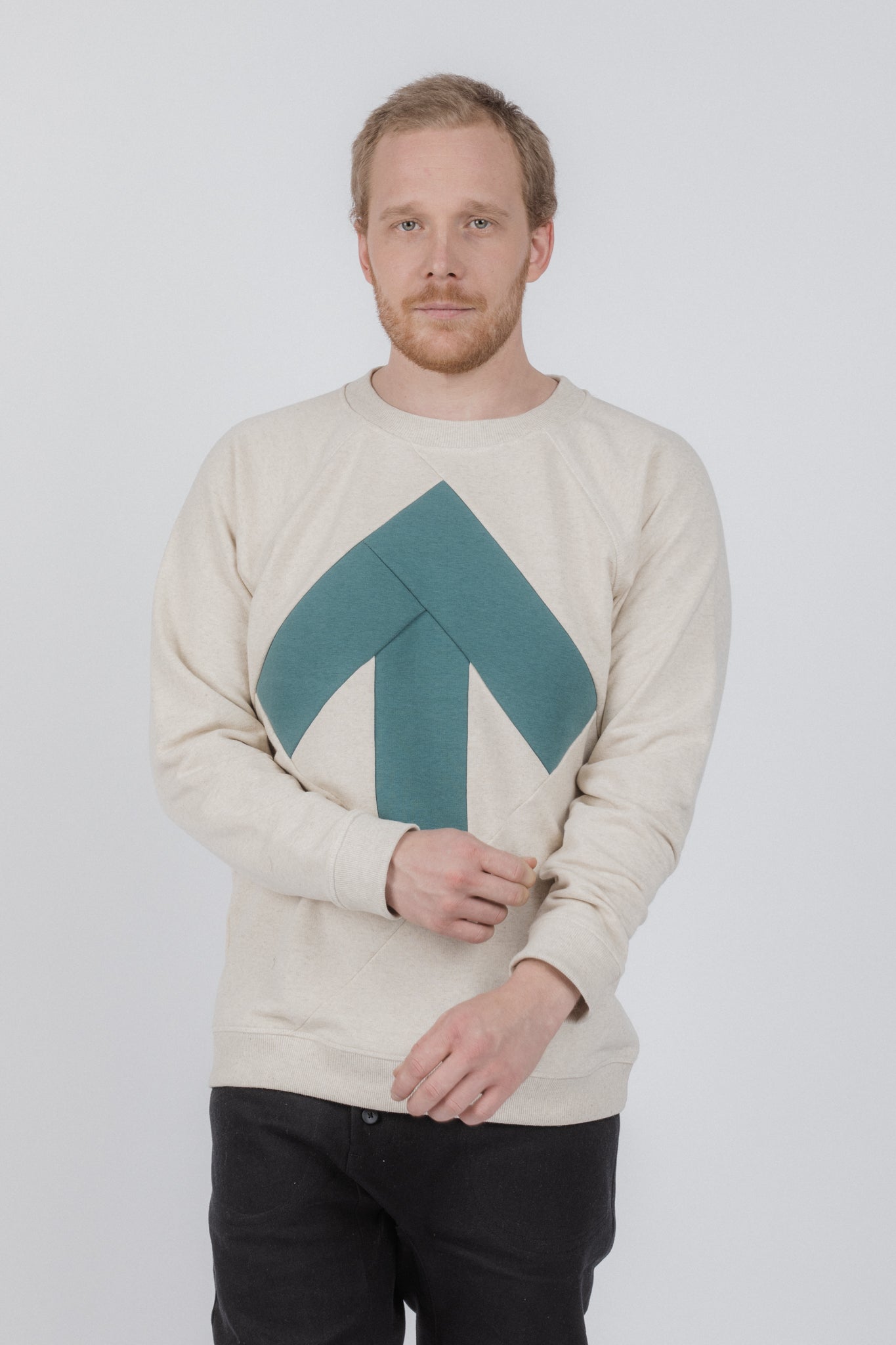 Sweatshirt for men | Beige, green
