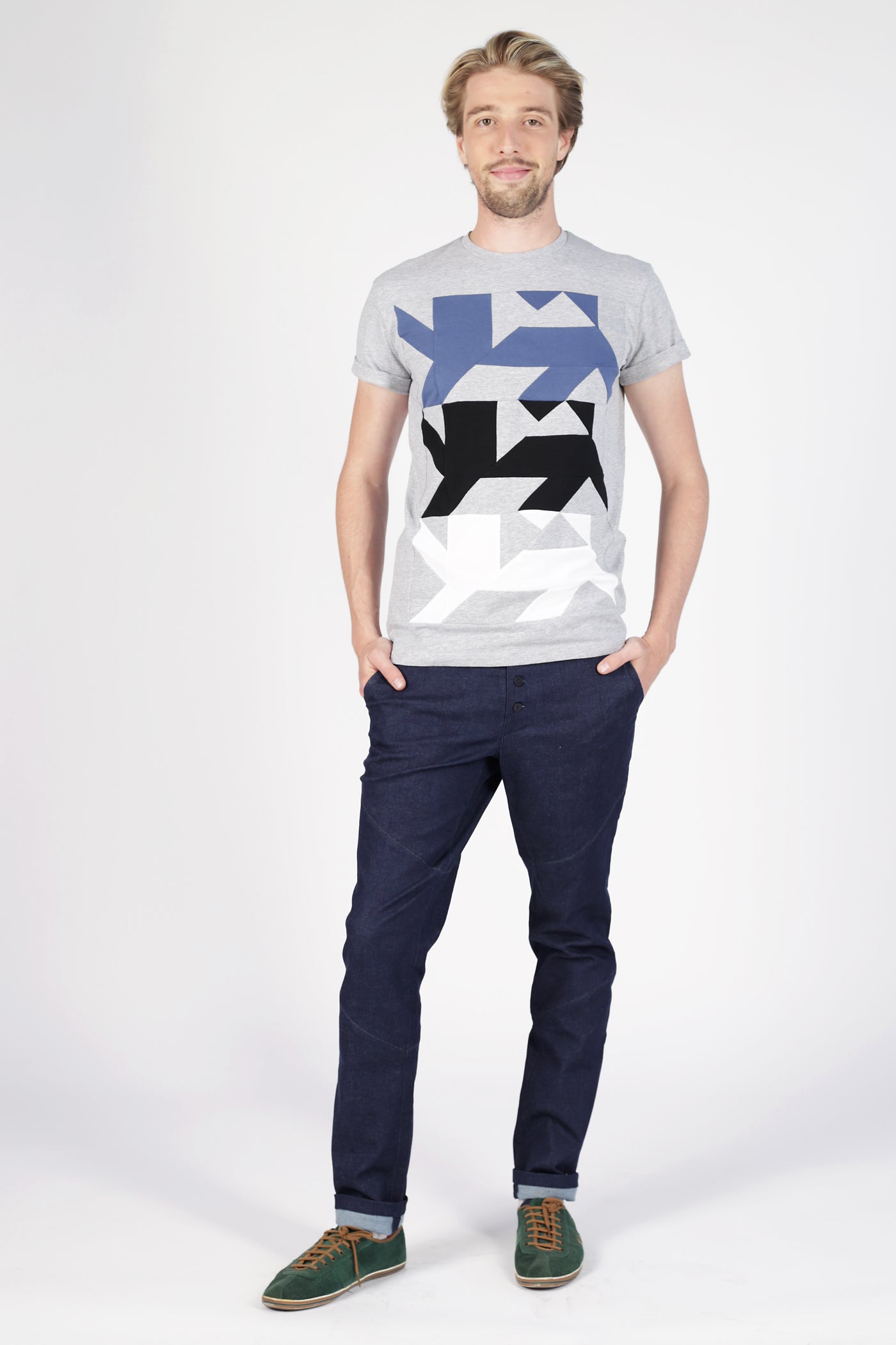 AUS/KARU lion shirt for men | Grey, tricolor