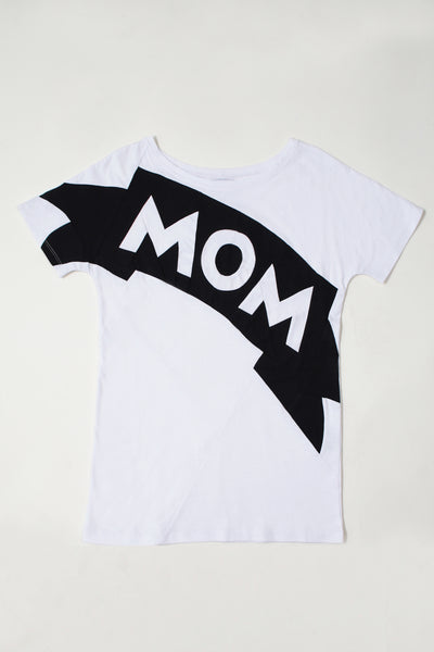 Up-shirt for women, MOM motif | White, black - Reet Aus
