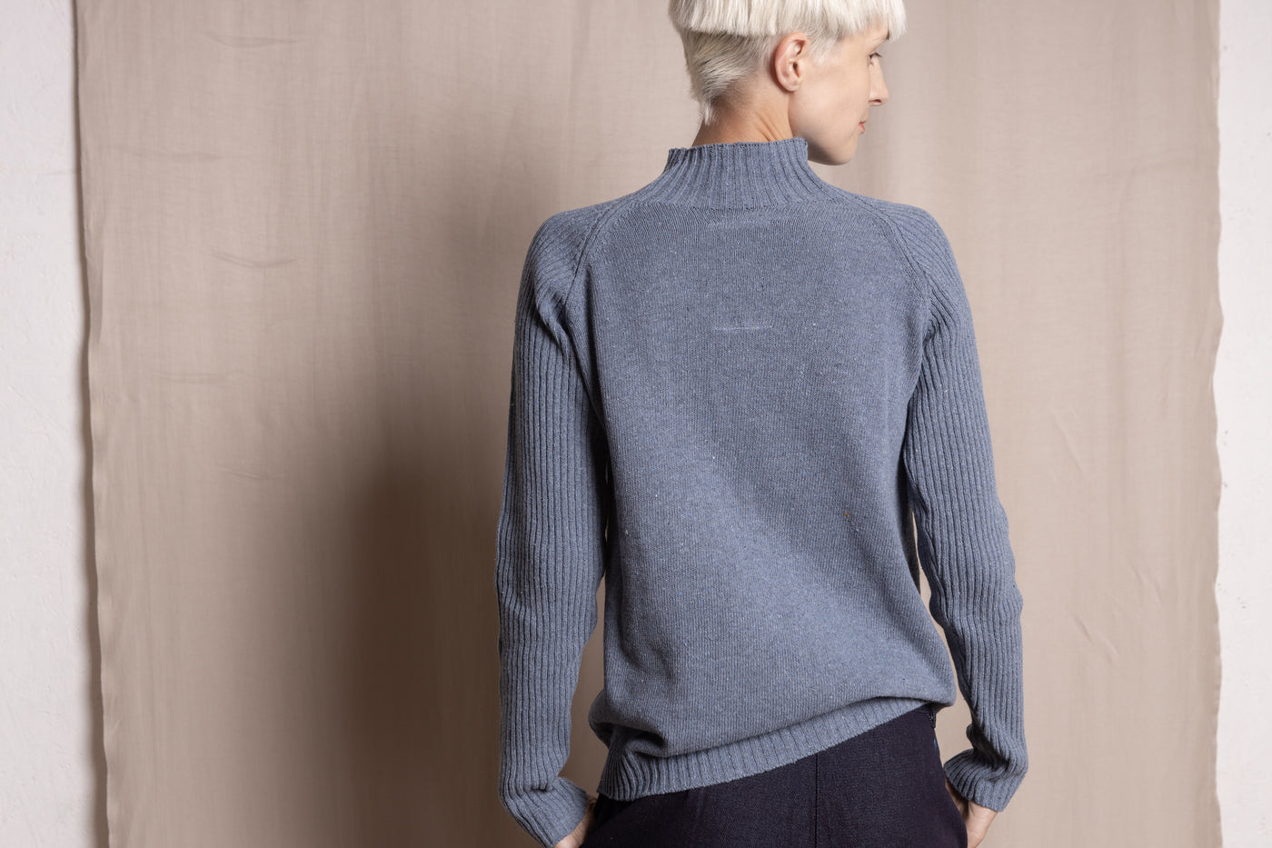 Sweater from recycled denim | Blue - Reet Aus