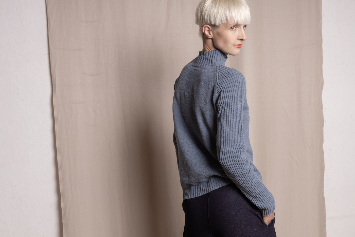 Sweater from recycled denim | Blue - Reet Aus