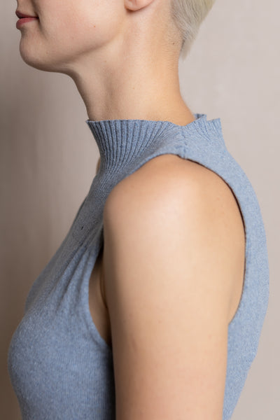 Knitted dress from recycled denim I Blue - Reet Aus