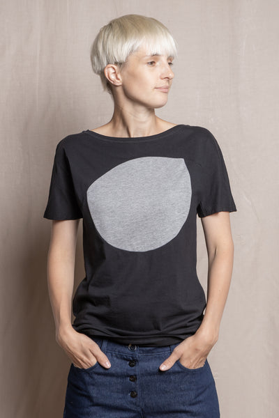 Up-shirt for women, moon motif | Black, grey - Reet Aus