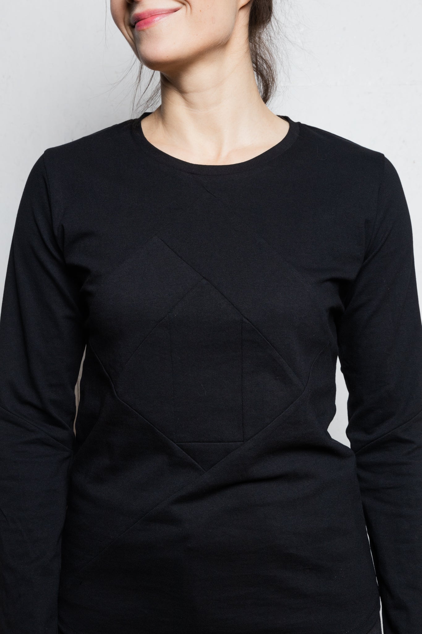 Up-shirt for women, long sleeves | Black, black - Reet Aus