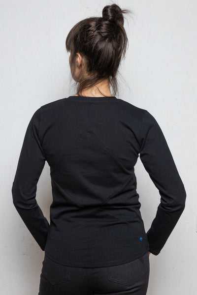 Up-shirt for women, long sleeves | Black, black - Reet Aus