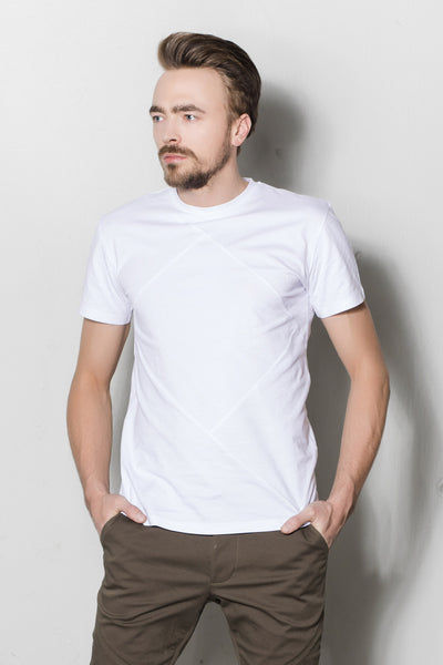 Up-shirt for men, diamond motif | White - Reet Aus