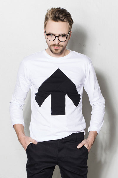 Up-shirt for men, long sleeves |  White, black - Reet Aus