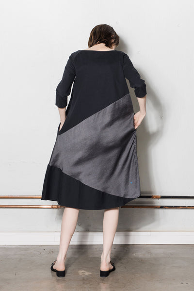 A-line dress | Black, dark grey - Reet Aus