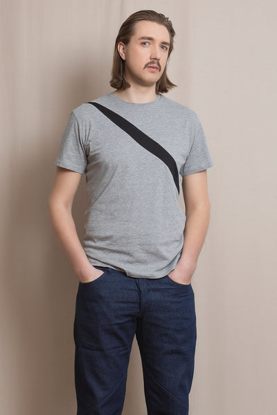 Up-shirt for men, slash motif | Grey, black - Reet Aus