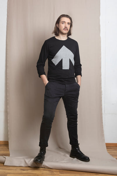 Up-shirt for men, long sleeves | Black, grey - Reet Aus