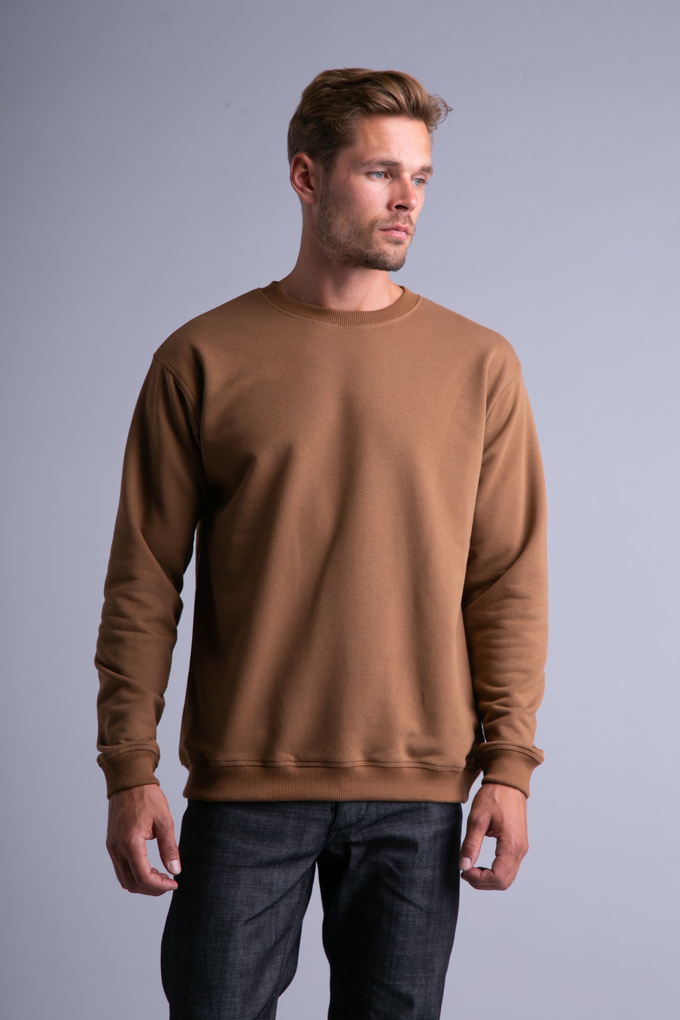 Basic sweatshirt for men | Brown - Reet Aus