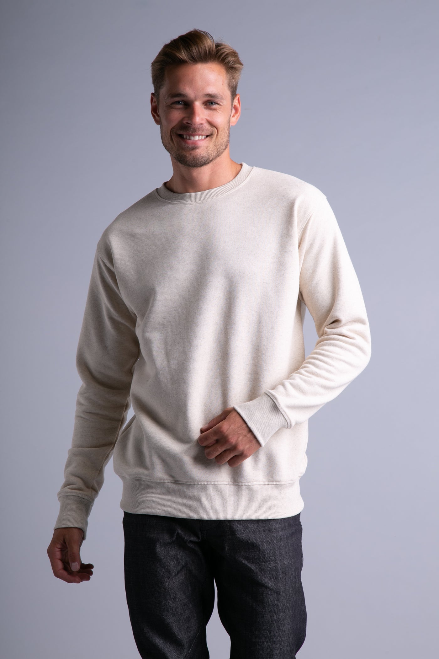 Basic sweatshirt for men | Beige - Reet Aus