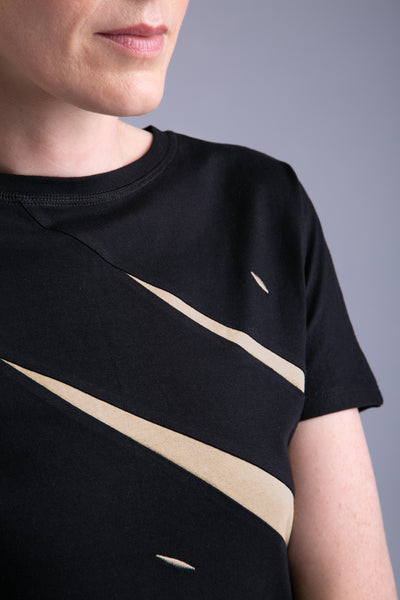 LIMITED EDITION: Up-Shirt für Damen, das Licht | Schwarz, beige