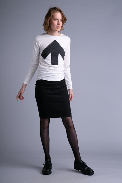 Up-shirt for women, long sleeves | White, dark grey