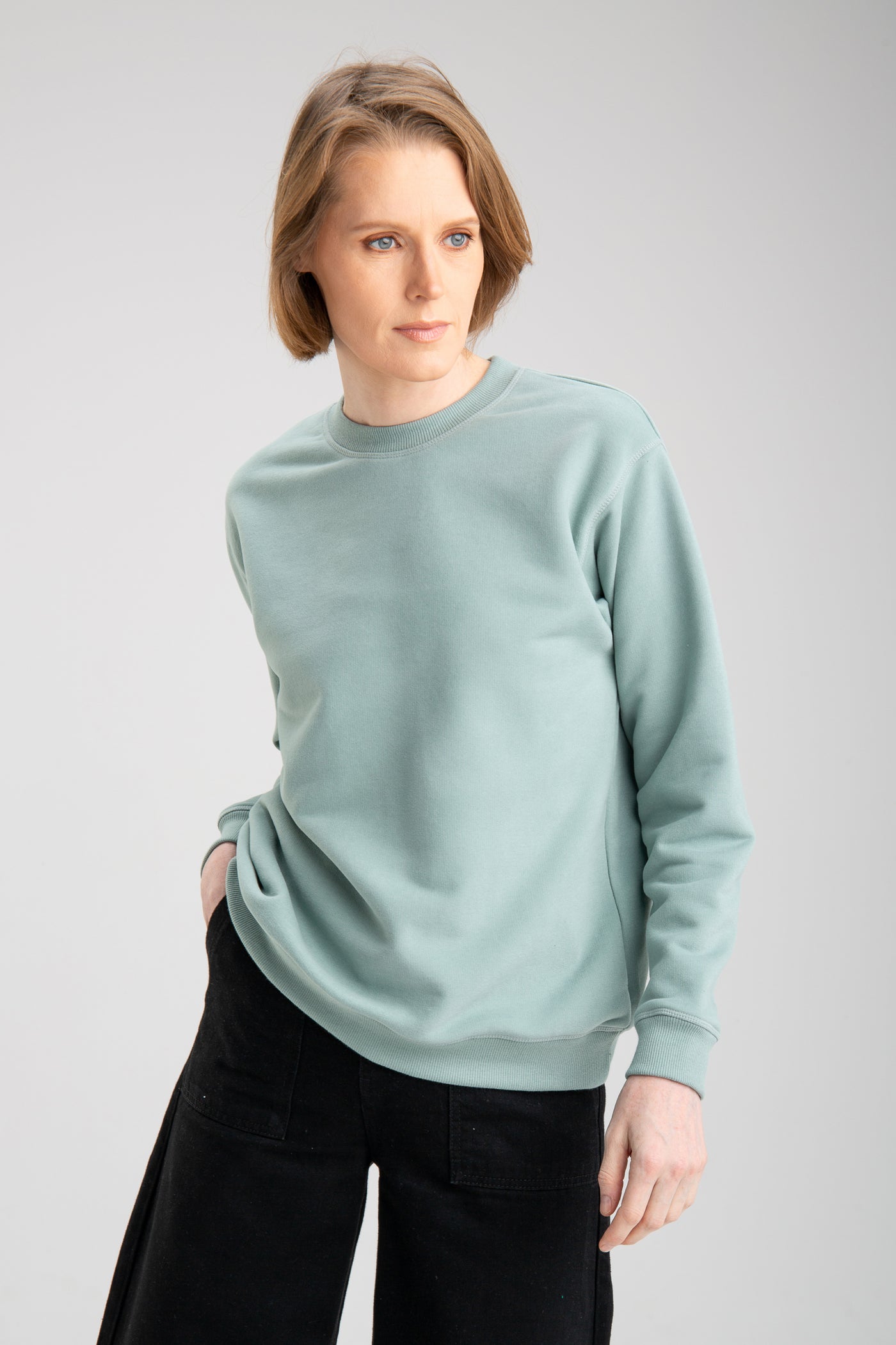 Basic sweatshirt for women | Light Green