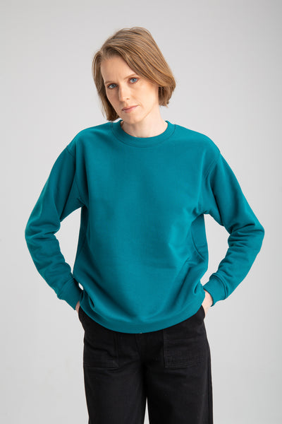 Basic sweatshirt for women | Teal Green