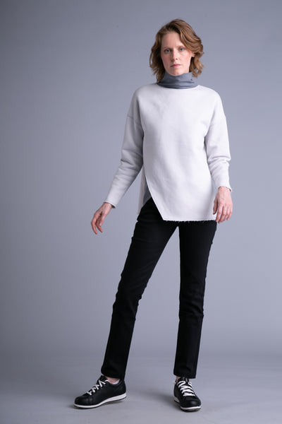 Layered sweatshirt for women | Light grey, dark grey