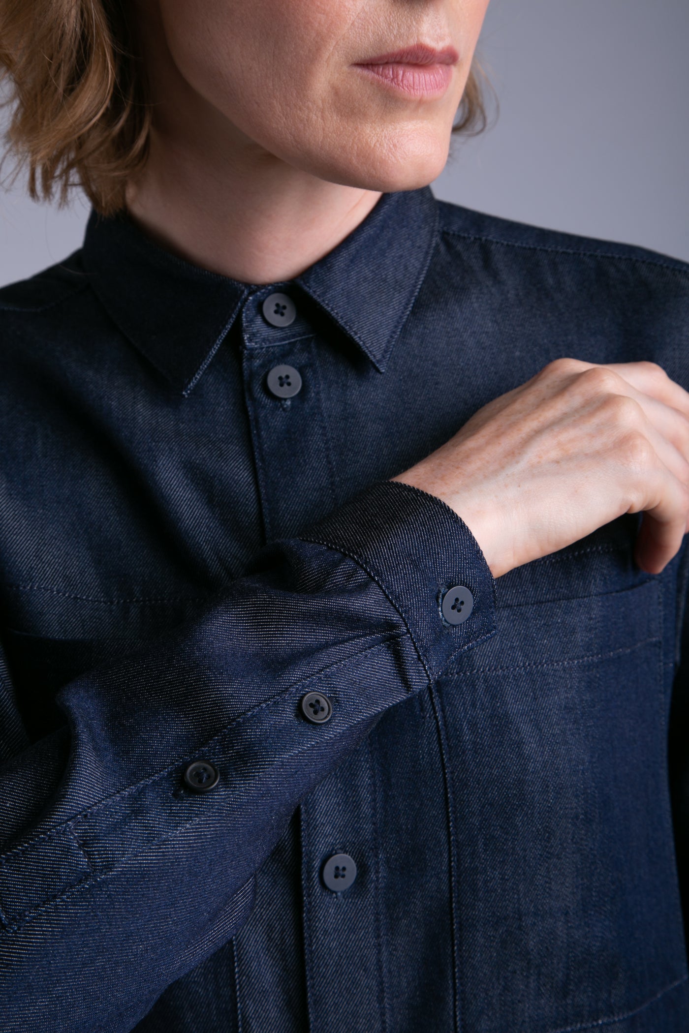 A-line lyocell dress | Blue
