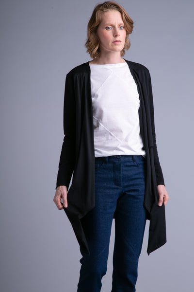 Layered cardigan for women | Black