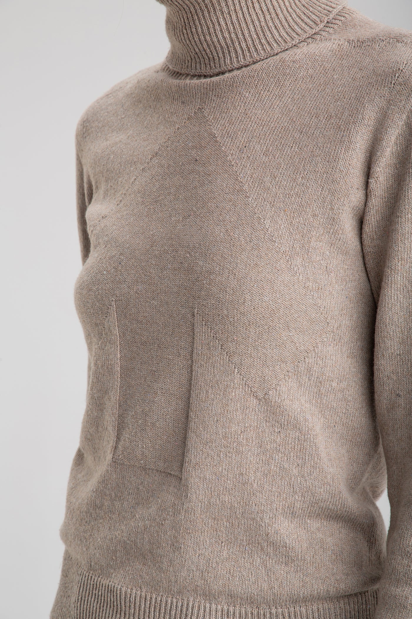 Naiste õmblusteta kõrge kaelusega sviiter | Beež